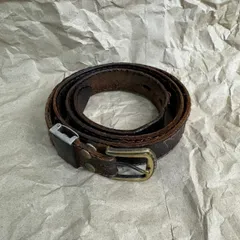 90s Levi's リーバイス レザーベルト ブラウン シンプル  無地 本革 古着 ダメージ アメカジ ストリート