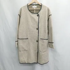 ◇ ⊇ Shelly island シェリーアイランド 無地 ノースリーブ ウールコート サイズM グレー系 レディース E  【1505130002522】