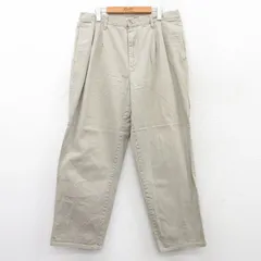W34/古着 パンツ メンズ 90s コットン ベージュ カーキ 25aug04 中古 ボトムス ロング