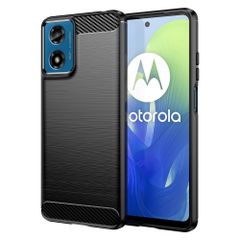 【数量限定】炭素繊維カバー TPU ケース【YEZHU】 シリコン ケース 保護 G24 軽量 弾力性付き衝撃吸収バンパー Moto Moto G24 For ケース 対応(ブラック)…