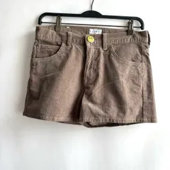 LEE earth茶Mカーキー系ブラウンショートパンツコラボアイテムコーデュロイ
