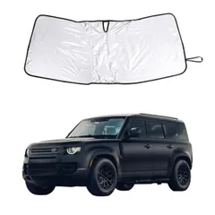 日焼け対策 UVカット 日よけ 紫外線カット フロント ランドローバー ディフェンダー 90 METYOUCAR 110 2020~2024に適用 サンシェード フロントガラス用 遮光フロントシェード 折り畳みシェード フロントガラスサンシェード 車用パラソル