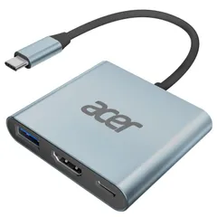 【迅速発送】Acer USB Type C HDMI アダプタ 3-in-1 USB C ハブ 4K HDMI、 USB 3.0、100W パススルー充電 PD対応 タイプc Hdmi 変換adapter テレビ/モニター、MacBook Pro/Air、iP