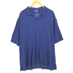 古着 ラルフローレン Ralph Lauren POLO by Ralph Lauren CLAYTON 総柄 ボックスシャツ 半袖 オープンカラー レーヨンシャツ/evb005941