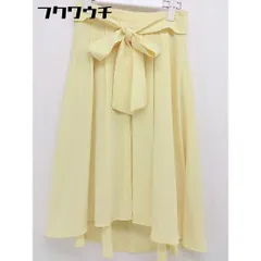 ◇ ◎ Fabulous Angela ファビュラスアンジェラ ウエストリボン付 膝下丈 フレア スカート サイズF イエロー系 レディース  【中古】 【1107090007762】