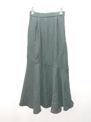 ◇ GRL グレイル ウエストゴム サイドジップ 裏地 薄手 シンプル 膝丈 フレア スカート サイズM ブラック レディース E  【1308160059999】