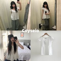 新品 韓国 COYSEIO コイセイオ 大人気 25SS / PINTUCK BLOUSE ブラウス シャ 人気 半袖 Tシャツ Y2K 人気 春夏 かわいい おしゃれ レディース