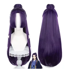 ⭐薬屋のひとりごと 壬氏コスプレ ウィッグ 紫ロング 毛束加工 分け毛パーツ 猫ちゃんウィッグ
