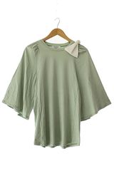 NEMIKA ネミカ 肩リボン ワイド スリーブ Tシャツ カットソー 0 ミント グリーン ブランド古着ベクトル 中古●250615 レディース NEMIKA ネミカ 肩リボン ワイド スリーブ Tシャツ カットソー 0