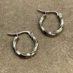 チャンキーフープピアス 両耳ペア サージカルステンレス 16mm シルバー