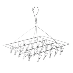 ★ピンチハンガー ステンレス ハンガ− 34ピンチ 洗濯ばさみ 洗濯バサミ 折りたたみ 物干し フック 収納