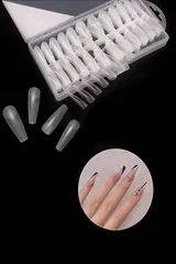 YINKE 透明 ネイルチップ 磨砂超薄 バレリーナ ネイル ロング ミディアム