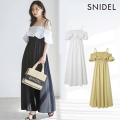 【爆速配送】【新作10%OFF】 【即納】スナイデル SNIDEL ドレス 25春夏 スモッキングキャミワンピース ロング丈 ノースリーブ swfo252074