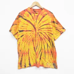 XL/古着 ヘインズ 半袖 ビンテージ Tシャツ メンズ 00s 大きいサイズ コットン クルーネック 黄他 イエロー タイダイ 25sep09 中古