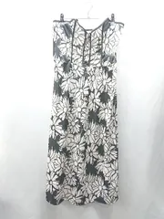 ◇ ⊂ LVEU. ラブユ 花柄 キャミソール ロング ワンピース サイズF ブラック レディース E  【1502060010702】