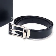 【美品・ケース付き】Montblanc モンブラン／コンテンポラリーライン スターウォーカー ベルト／レザー・メタル／ブラック・シルバー