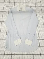 ◇ Θ green label relaxing UNITED ARROWS ストライプ 長袖 クレリックシャツ ブルー系 メンズ E  【1508060015884】