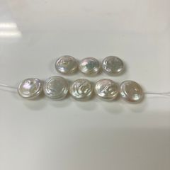淡水パール ボタン型　8粒セット