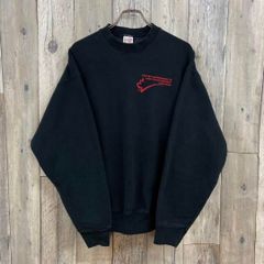 90s ビンテージ カレッジ 刺繍 ブラック 変形 スウェット usa レア 