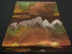 平和屋着物■六通柄袋帯　遠山文　逸品　nb0555