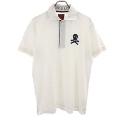 MARK&LONA マークアンドロナ 日本製 ゴルフ 半袖 ポロシャツ XL 白 鹿の子地 メンズ 古着