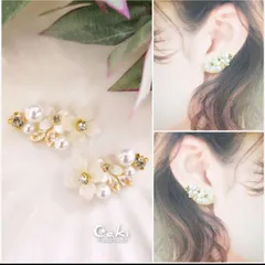 紫陽花 白♪ピアスorイヤリング♪ハンドメイド