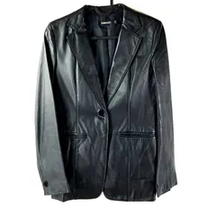 ダナキャランニューヨーク DKNY ジャケット 羊革 黒 2サイズ 900725のサムネイル