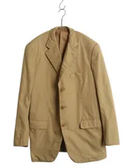 【お得なクーポン配布中!】 イタリア製 バーバリー ロンドン コットン テーラード ジャケット メンズ L 程 古着 ブレザー 無地 カジュアル きれいめ シンプル ベージュ