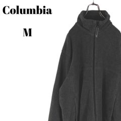 Columbia コロンビア  フリースジャケット 刺繍ロゴ グレー系 無地 単色 メンズ Mサイズ