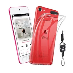 iPod Touch 7 / iPod touch 6 / iPod touch 5 ケース 第7世代 / 第6世代 専用 ケース TPU 透明保護ソフト シリコンケース 薄型 上質TPU 黄変防止、耐衝撃、防指紋 汚れ防止 すり傷防止 携帯ストラップ 付属 