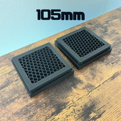 【お得2個セット】スタンド + 受け皿　各2個　黒 【シンプル】【105mm】 / 3Dプリンター受け皿 正方形