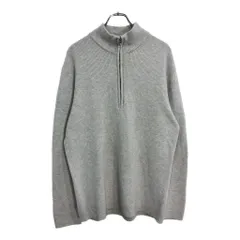 Calvin klein カルバンクライン ハーフジップ コットンニット セーター ライトグレー(メンズ XL)中古 古着 U7456