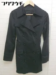 ■ ◎ EGOIST エゴイスト ウエストベルト付 トレンチ コート サイズF ブラック レディース  【1103220010428】
