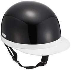 NBS バイクパーツセンター(Bike Parts Center) ヘルメット ハーフ 白ツバ ブラック XL (頭囲 61cm~62cm未満) 710910