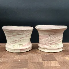 《アウトレット-２個セット-》Sサイズ『Mikage-御影-』ホワイト×ピンク【OL-MKWP-S2-0609】 IIIVIIX イーヴィックス 陶器鉢 植木鉢 観葉植物 多肉植物 アガベ 塊根植物 グラキリス 亀甲竜 エケベリア ハオルチア