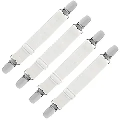 【数量限定】LIHAO ベッドシーツクリップ ズレ防止 クリップ 布団クリップ 調節可能 シーツ 布団 滑り止め シーツ固定 4本入 アイロン台カバークリップ 白 ズレ防止クリップ ソファー シーツ ズレ防止