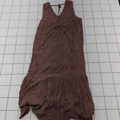 ◇ ⊆ mily bilet シンプル 長袖 膝下丈 ワンピース サイズL ブラウン系 レディース E  【1509100030096】