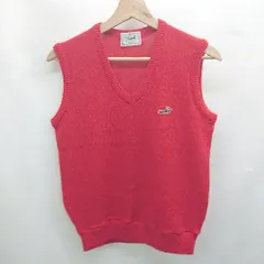 ◇ ⊂ Crocodile クロコダイル コンサバ シンプル ノースリーブ Vネックベスト サイズM レッド系 レディース E  【1508060030924】のサムネイル