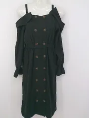 ◇ Newlyme オフショル フレア 長袖 膝下丈 キャミソール ワンピース サイズ M ブラック レディース E  【1304050014673】のサムネイル