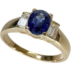 13号 サファイア 1.018ct ダイヤモンド 0.32ct リング・指輪 K18ゴールド 18金  4.1g レディース 【中古】【真子質店】【NN】