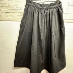 【古着】USED古着 HYSTERIC GLAMOUR ヒステリックグラマー ロングスカート フレアスカート ポリエステル 無地 ブラック M 日本製 ヒス HYS 0163CK03 240928-07