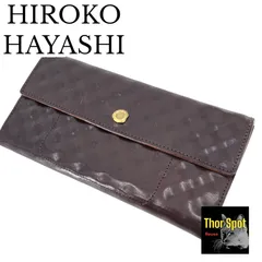 HIROKO HAYASHO ヒロコハヤシ 長財布 ドットエンボスレザー ブラウン ボタンのサムネイル