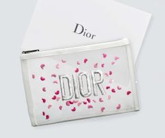 DIOR ディオール 刺繍ポーチ ノベルティ 正規品 ピンク花びら - メルカリ