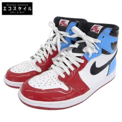 NIKE ナイキ 美品 エアジョーダン1 レトロ ハイ OG フィアレス ホワイト ユニバーシティ ブルー バーシティ レッド ブラック CK5666-100 9.5(US)