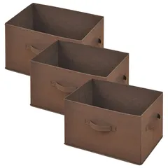 【人気商品】折り畳み 【3個セット】 取っ手付き カラーボックス対応 どこでも収納ボックス 衣類 収納 完成品 幅38×奥行25×高さ25cm 山善(YAMAZEN) ケース ブラウン YTCF-3P(BR)