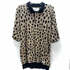 【中古】Wacko Maria Leopard Jacquard Knit Polo Shirt　M　ワコマリア[92]