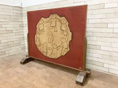 和風衝立 パーテーション 間仕切り 木製 古民家 家具 昭和レトロ 格子 4枚式衝立 パーテーション 簾屏風 古民家 間仕切り 昭和レトロ