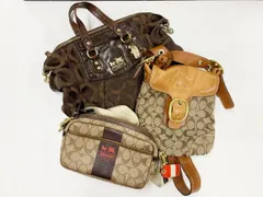 ◆COACH コーチ ハンドバッグ ショルダーバッグ レザー 総柄 シグネチャー 鞄 3点セット マディソン ヘリテージ ブラウン (他1074)