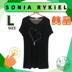 SONIA RYKIEL ソニアリキエル トップス Tシャツ カジュアル おしゃれ ゆったり 半袖 レディース ブラック 40