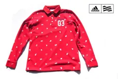 【中古】アディダス｜adidas｜ゴルフ｜テーラーメイドゴルフ｜刺しゅう入りプリント長袖ポロシャツ｜メンズ｜M